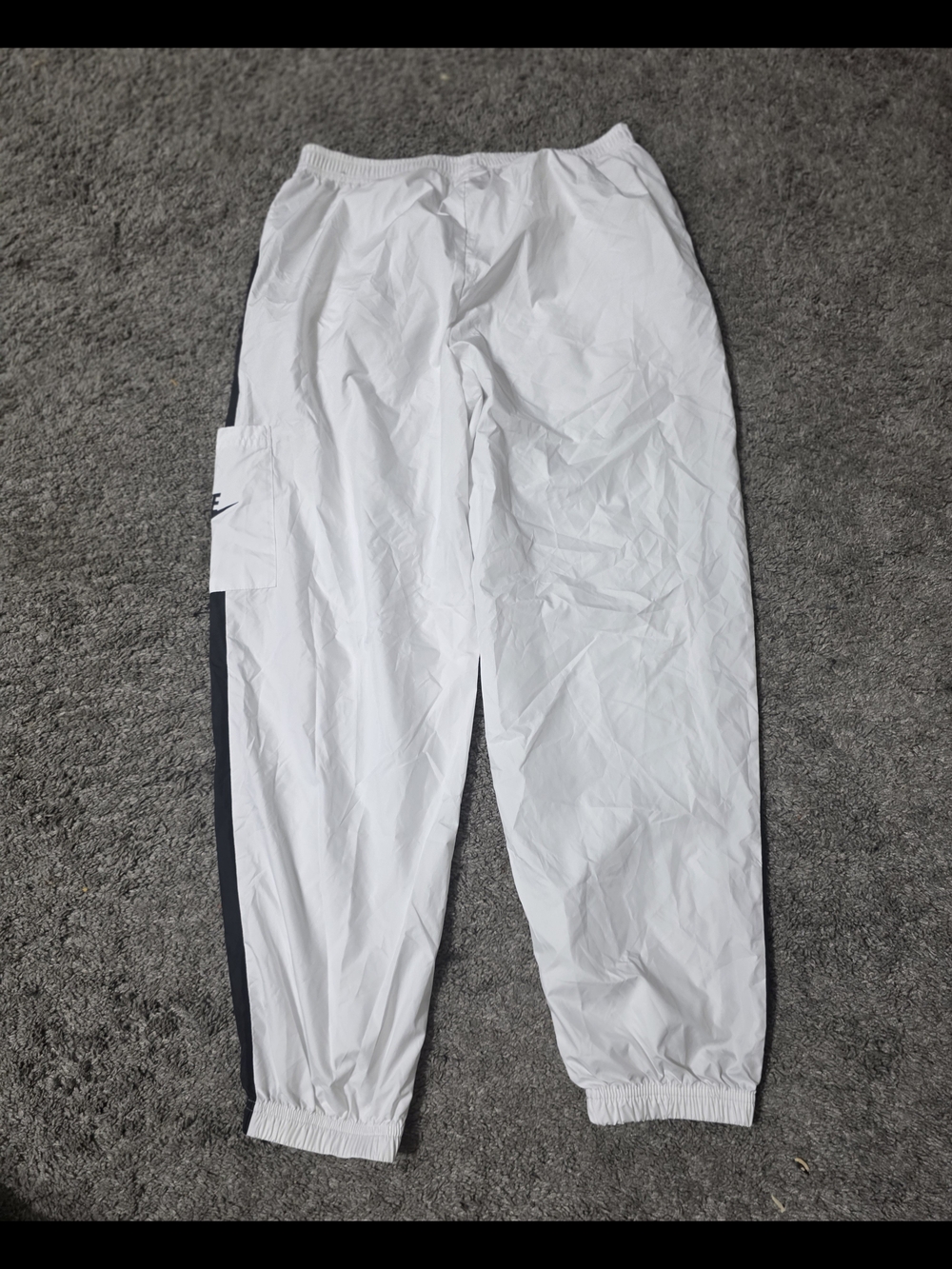 Nike White & Black Windbreaker Track Pants - Picture 3 of 4